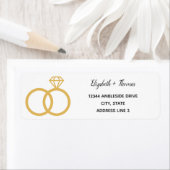 Étiquette simple élégant cercles de mariage minimal noir or (En situation)