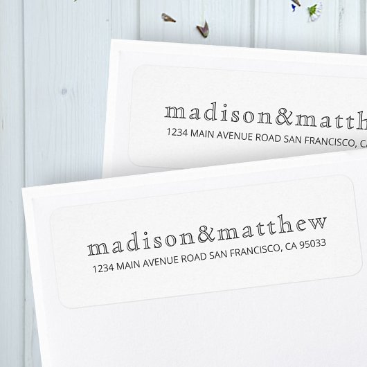 Étiquette Simple Elegant Chic Typography Adresse de retour