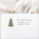 Étiquette Simple Elegant Christmas Tree Party Invitation<br><div class="desc">This elegant design features a snowy Christmas tree with lights. Click the customize button for more flexibility in modifying the text and the graphics! Variations of this design as well as coordinating products are available in our shop, zazzle.com/store/doodlelulu. Contact us if you need this design applied to a specific product...</div>