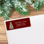 Étiquette Simple Elegant Christmas Tree Party Invitation Red<br><div class="desc">This elegant design features a snowy Christmas tree with lights. Click the customize button for more flexibility in modifying the text and the graphics! Variations of this design as well as coordinating products are available in our shop, zazzle.com/store/doodlelulu. Contact us if you need this design applied to a specific product...</div>