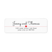 Étiquette Simple Elegant Clean Heart Line Mariage (Devant)