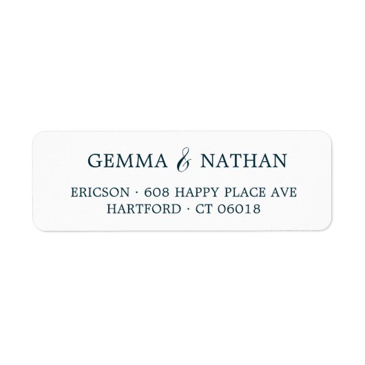 Étiquette Simple Elegant Couples Nom Turquoise Adresse de re (Devant)