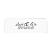 Étiquette Simple Élégant Enregistrer La Date Adresse De Reto (Devant)