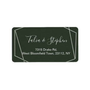 Étiquette Simple Elegant Green Wedding RSVP Adresse de retou