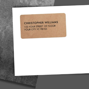 Étiquette Simple Élégant Kraft Paper Business