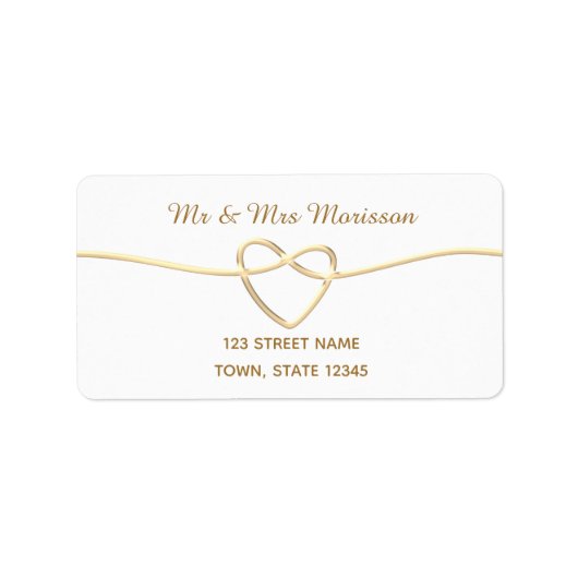 Étiquette Simple Elegant Mariage Adresse de retour (Devant)