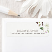 Étiquette Simple Elégant Mariage de fleurs sauvages botaniqu (En situation)