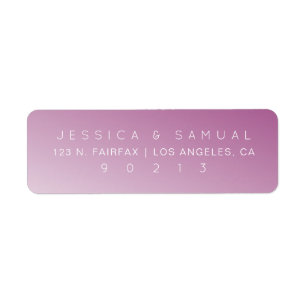 Étiquette Simple Élégant Mariage Mauve Ombre Adresse de reto