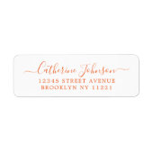 Étiquette Simple Élégant Script de Fille Calligraphie Orange (Devant)
