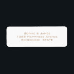 Étiquette Simple Elegant Soft Gold Mariage Adresse de retour<br><div class="desc">Une simple étiquette d'adresse de retour de mariage en or doux.</div>