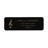 Étiquette Simple élégant Treble Clef Music Enseignant Noir (Devant)