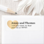 Étiquette Simple Elegant White Gold Heart Wedding Label (En situation)