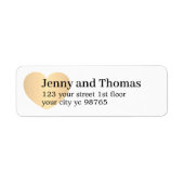 Étiquette Simple Elegant White Gold Heart Wedding Label (Devant)