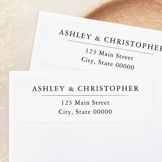 Étiquette Simple Elegant White Wedding Return Address