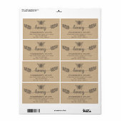 Étiquette Simple élégante calligraphie de lin branche de mie (Feuille entière)