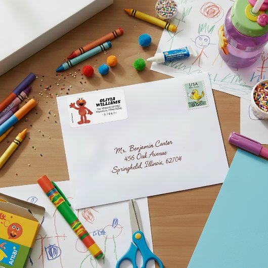 Étiquette Simple Elmo 1er anniversaire