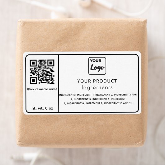 Étiquette simple en noir et blanc (En situation)