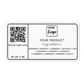 Étiquette simple en noir et blanc (Devant)