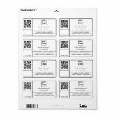 Étiquette simple en noir et blanc (Feuille entière)