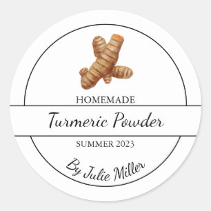 Étiquette simple en poudre Turmeric fait maison