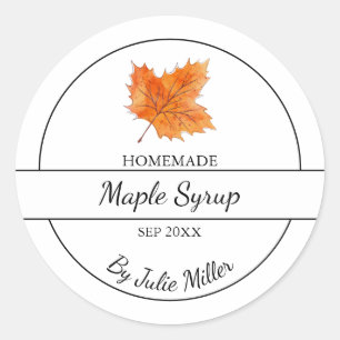 Étiquette simple en sirop d'érable maison