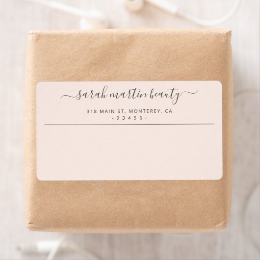 Étiquette Simple Entreprise Élégante Livraison Rose Bleu (En situation)