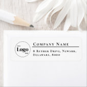 Étiquette Simple Entreprise Logo blanc Adresse de retour (En situation)