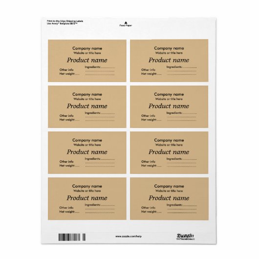 Étiquette Simple et élégant (Feuille entière)