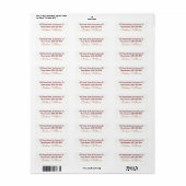 Étiquette simple et élégant, adresse avec nom, (Feuille entière)