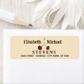 Étiquette Simple et élégant tirage à la main blanc cerise ro (En situation)