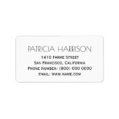 Étiquette simple et propre (Devant)