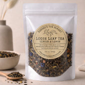 Étiquette Simple et Rustique de Thé aux Herbes ave