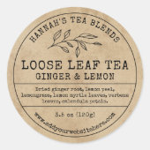 Étiquette Simple et Rustique de Thé aux Herbes ave (Devant)