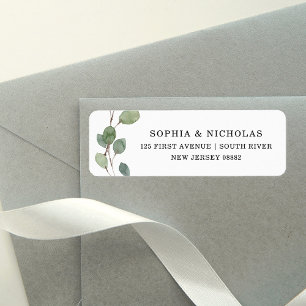 Étiquette Simple Eucalyptus Greenery Wedding