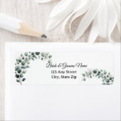 Étiquette Simple Eucalyptus Wedding Return Address (En situation)