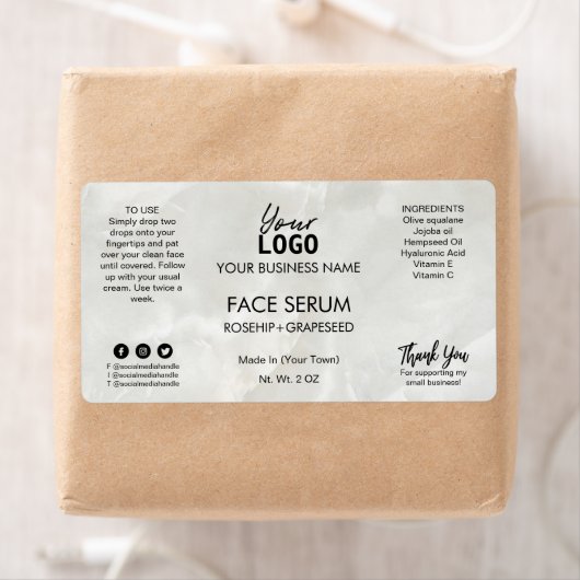 Étiquette simple face de marbre (En situation)