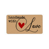 Étiquette Simple fait à la main avec coeur d'amour Simple él (Devant)