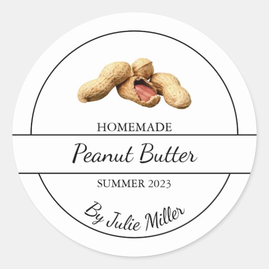 Étiquette simple fait maison de beurre d'arachide (Devant)