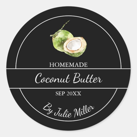Étiquette simple fait maison de noix de coco | Noi (Devant)