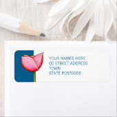 Étiquette Simple Flowers blue Return Address Label (En situation)