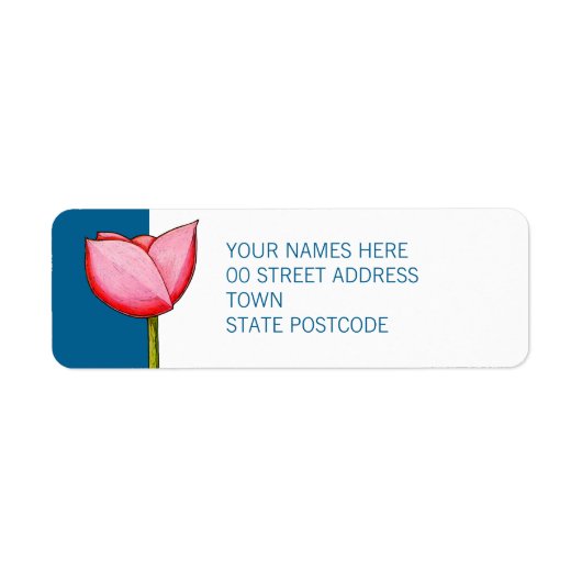 Étiquette Simple Flowers blue Return Address Label (Devant)