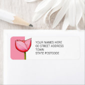 Étiquette Simple Flowers pink Return Address Label (En situation)
