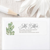 Étiquette Simple Foliage Mr & Mrs. (En situation)