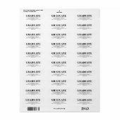 Étiquette Simple Formel Classique Noir Et Blanc De Remise De (Feuille entière)