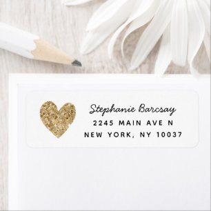 Étiquette Simple Gold Parties scintillant Heart Adresse de r