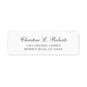 Étiquette Simple Gris Blanc Élégant Script Adresse de retour (Devant)