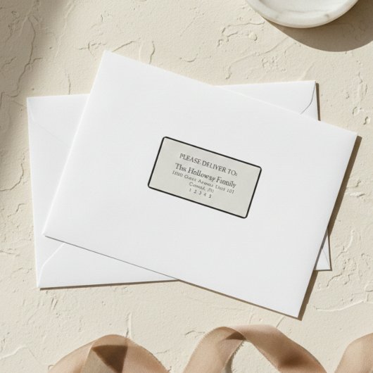 Étiquette Simple Ivory Classic Serif Wedding