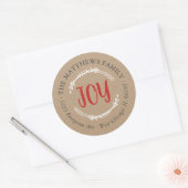 Étiquette simple Joie Kraft Round Return Adresse (Enveloppe)