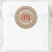 Étiquette simple Joie Kraft Round Return Adresse (Sac)