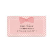 Étiquette Simple jolie fille rose Bow Adresse de retour (Devant)